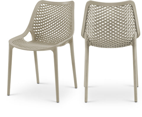 Harlow Taupe Plastic Outdoor Patio Dining Chair, 4-Piece