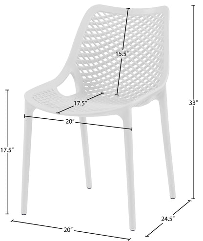 Jayce White Outdoor Patio Dining Chair White