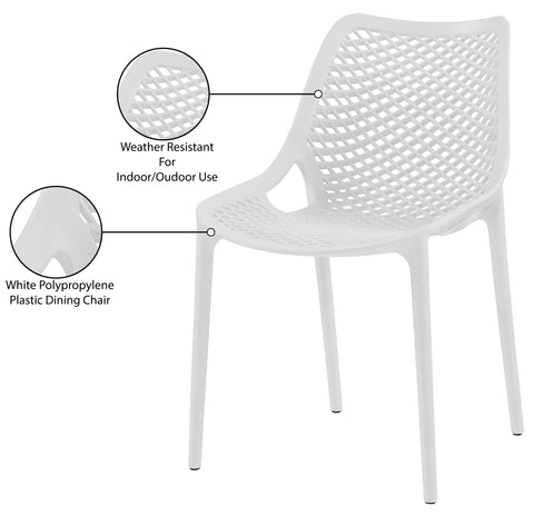 Jayce White Outdoor Patio Dining Chair White