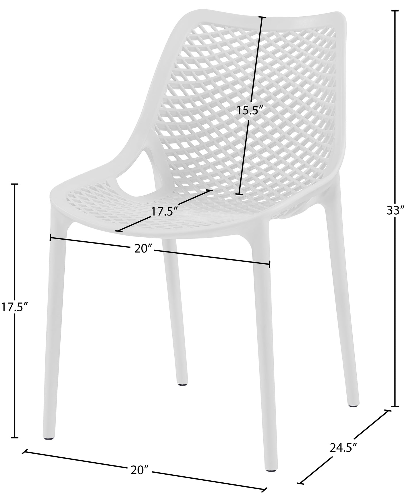 mercury white outdoor patio dining chair