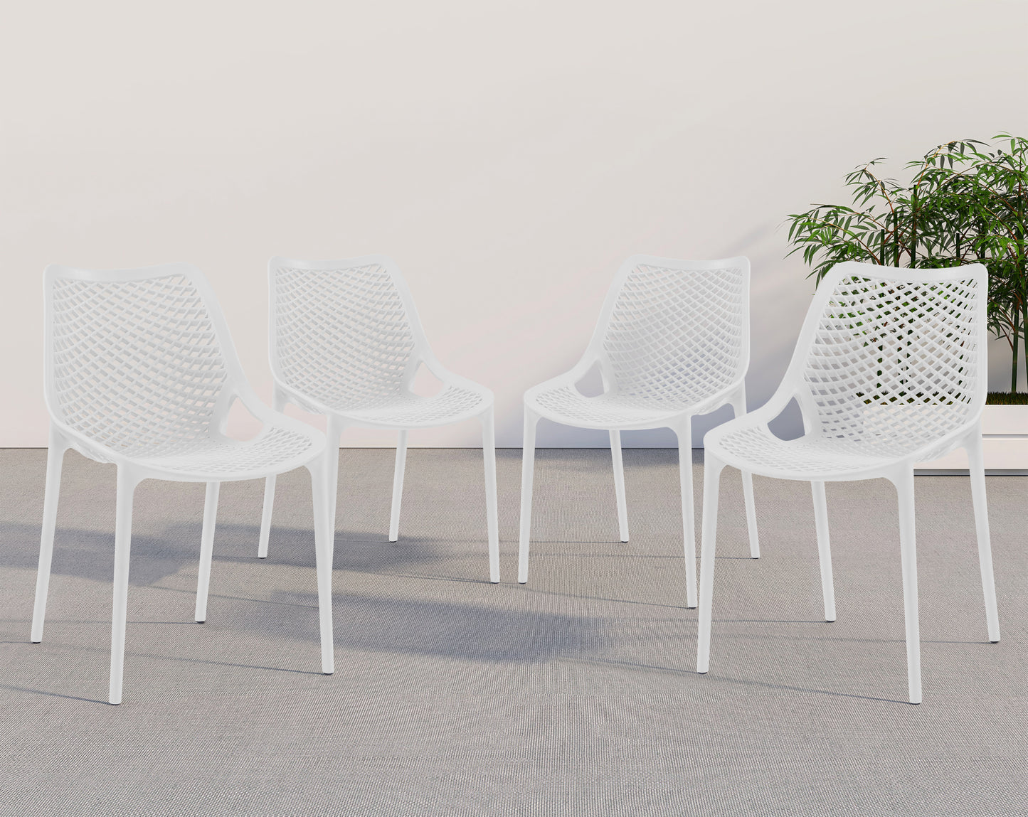 mercury white outdoor patio dining chair