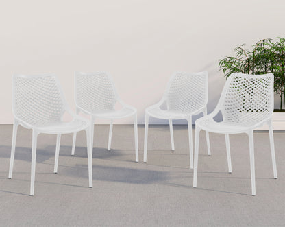 Mercury White Outdoor Patio Dining Chair