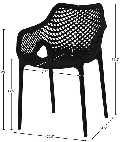 Jayce Black Outdoor Patio Dining Chair Black