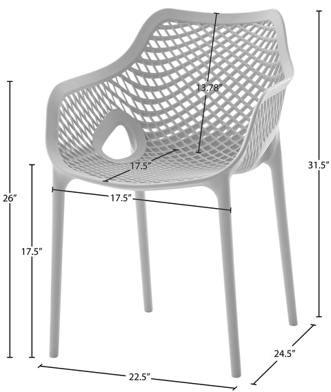 Jayce Grey Outdoor Patio Dining Chair Grey