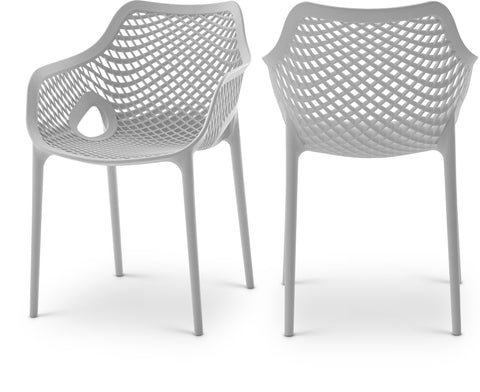 Harlow Grey Plastic Outdoor Patio Dining Chair, 4-Piece (Style 2)