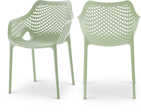 Harlow Mint Plastic Outdoor Patio Dining Chair, 4-Piece (Style 2)