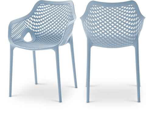 Harlow Sky Blue Plastic Outdoor Patio Dining Chair, 4-Piece (Style 2)