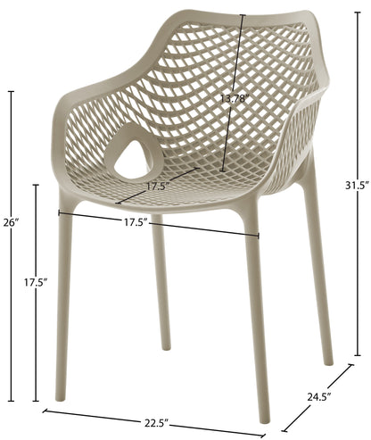 Jayce Taupe Outdoor Patio Dining Chair Taupe