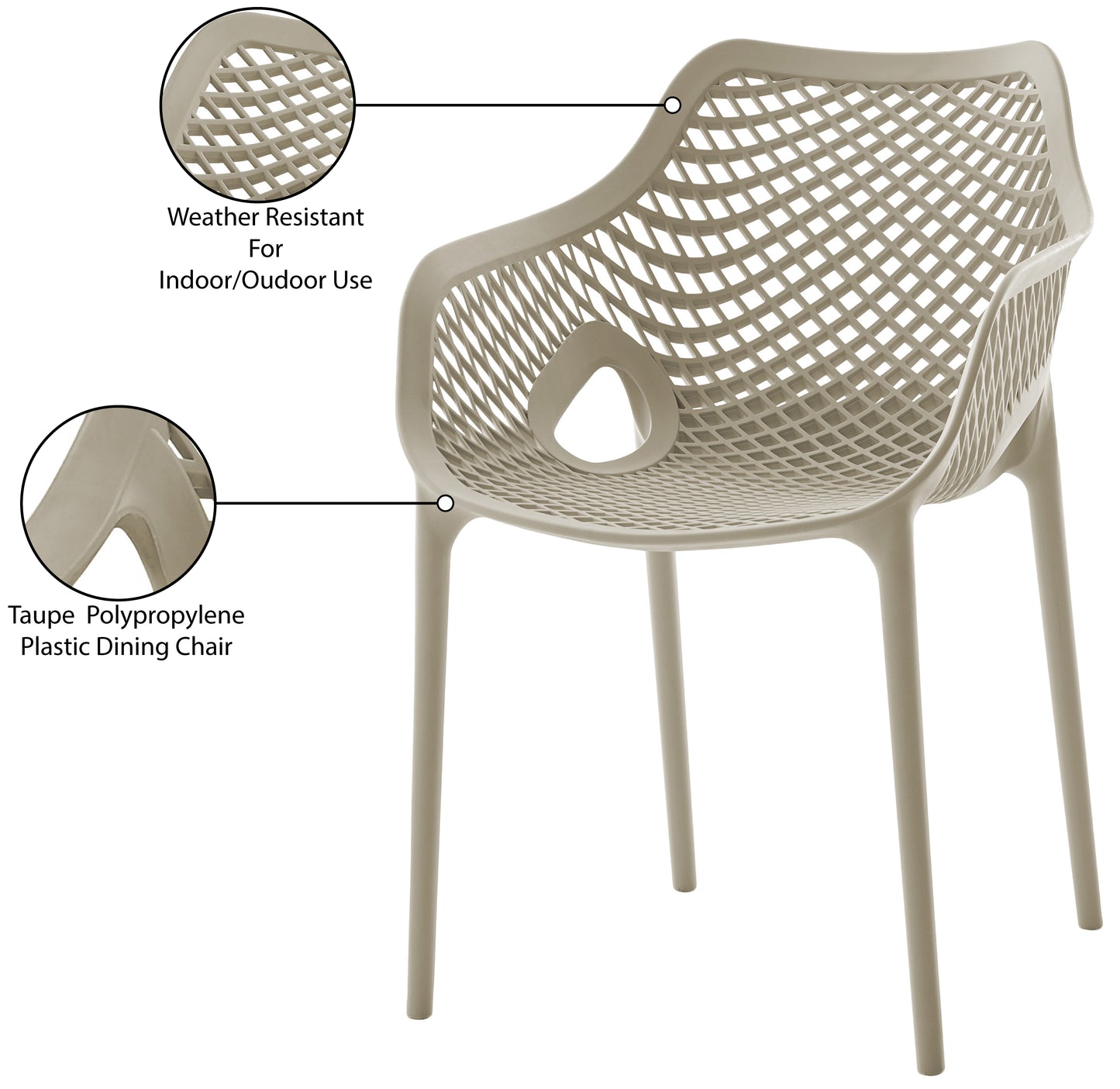 jayce taupe outdoor patio dining chair taupe