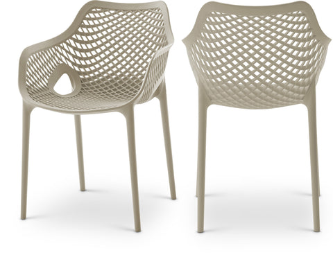 Harlow Taupe Plastic Outdoor Patio Dining Chair, 4-Piece (Style 2)