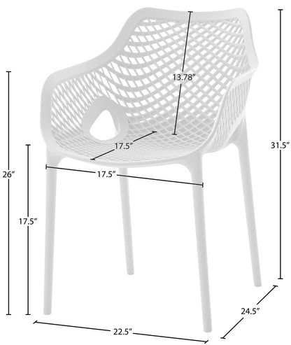 Jayce White Outdoor Patio Dining Chair White