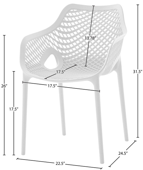 Jayce White Outdoor Patio Dining Chair White