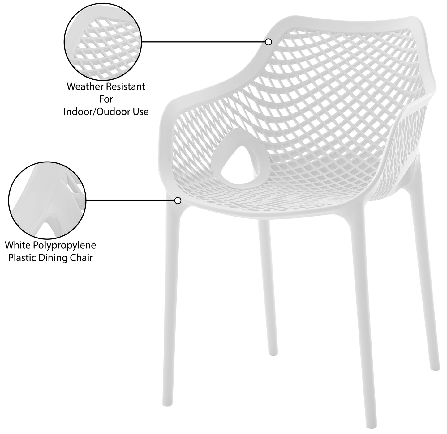 jayce white outdoor patio dining chair white