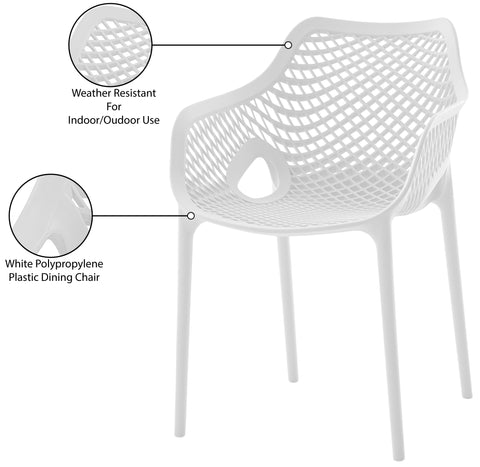 Jayce White Outdoor Patio Dining Chair White