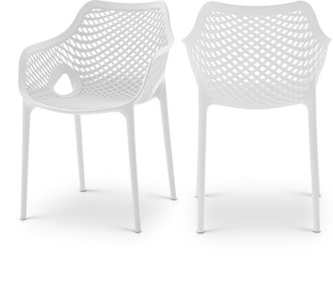 Harlow White Plastic Outdoor Patio Dining Chair, 4-Piece (Style 2)