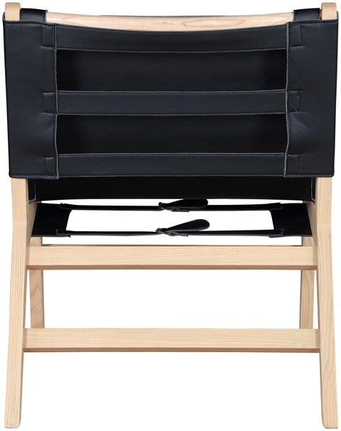 Rhea Black Vegan Leather Upholstered Accent Chair, 1 Piece