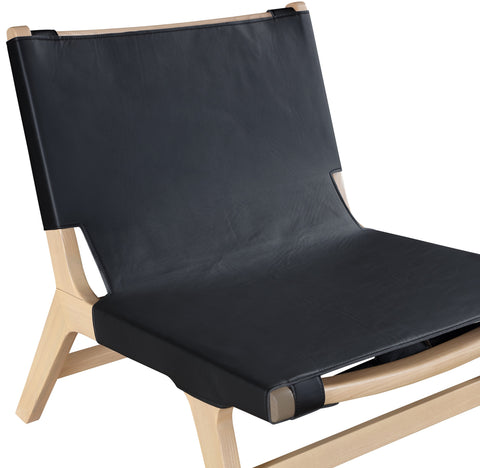 Rhea Black Vegan Leather Upholstered Accent Chair, 1 Piece