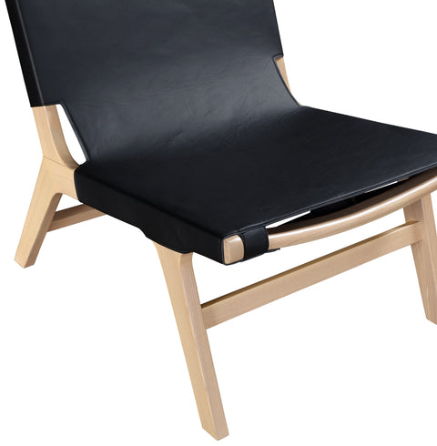 Rhea Black Vegan Leather Upholstered Accent Chair, 1 Piece