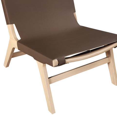 Rhea Brown Vegan Leather Upholstered Accent Chair, 1 Piece
