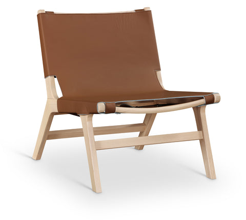 Rhea Cognac Vegan Leather Upholstered Accent Chair, 1 Piece