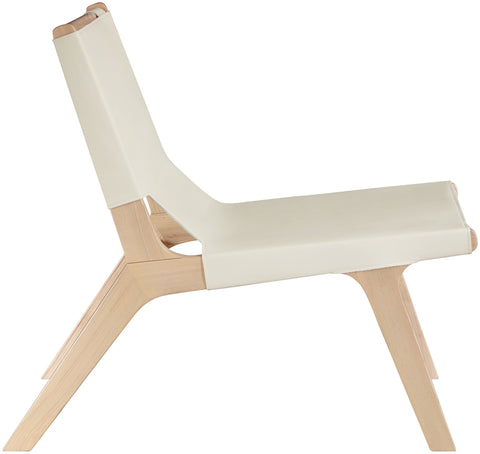 Rhea Cream Vegan Leather Upholstered Accent Chair, 1 Piece