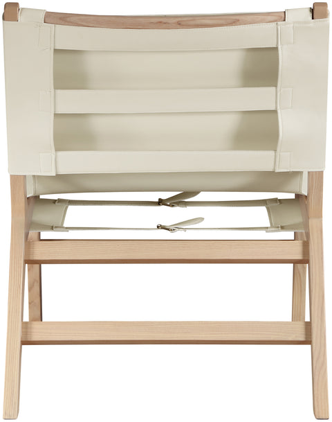 Rhea Cream Vegan Leather Upholstered Accent Chair, 1 Piece