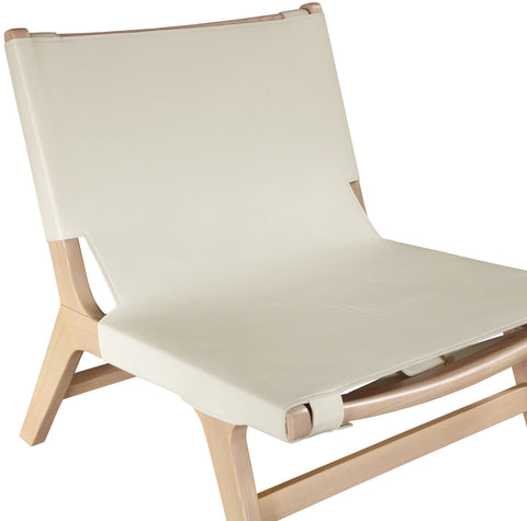 Rhea Cream Vegan Leather Upholstered Accent Chair, 1 Piece