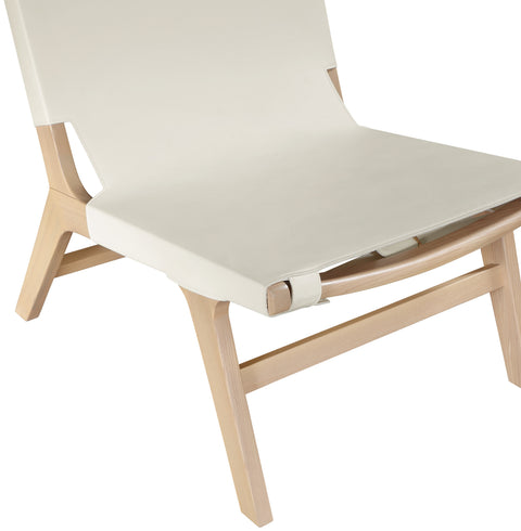 Rhea Cream Vegan Leather Upholstered Accent Chair, 1 Piece
