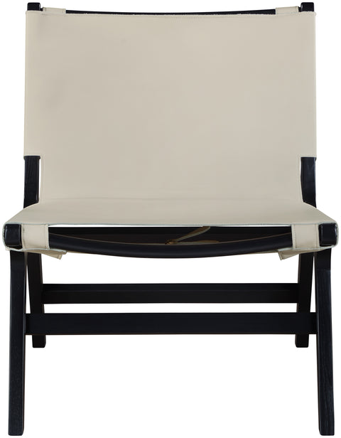 Rhea Beige Vegan Leather Upholstered Accent Chair, 1 Piece
