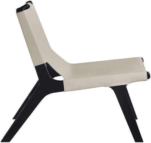 Rhea Beige Vegan Leather Upholstered Accent Chair, 1 Piece