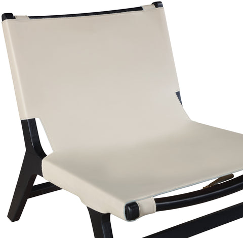 Rhea Beige Vegan Leather Upholstered Accent Chair, 1 Piece