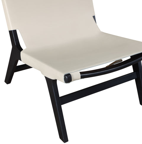 Rhea Beige Vegan Leather Upholstered Accent Chair, 1 Piece