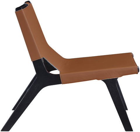 Rhea Cognac Vegan Leather Upholstered Accent Chair, 1 Piece (Style 2)