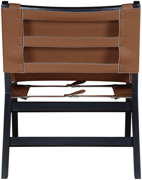 Rhea Cognac Vegan Leather Upholstered Accent Chair, 1 Piece (Style 2)