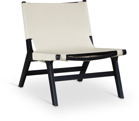 Rhea Cream Vegan Leather Upholstered Accent Chair, 1 Piece (Style 2)