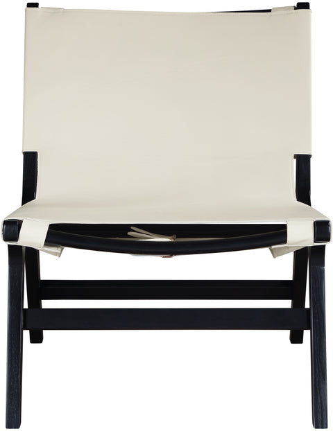 Rhea Cream Vegan Leather Upholstered Accent Chair, 1 Piece (Style 2)
