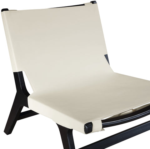 Rhea Cream Vegan Leather Upholstered Accent Chair, 1 Piece (Style 2)