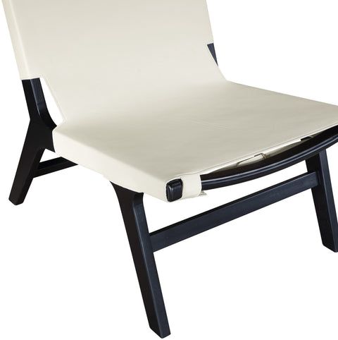 Rhea Cream Vegan Leather Upholstered Accent Chair, 1 Piece (Style 2)