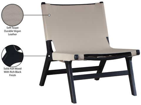 Rhea Taupe Vegan Leather Upholstered Accent Chair, 1 Piece