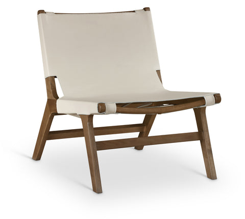 Rhea Beige Vegan Leather Upholstered Accent Chair, 1 Piece (Style 2)