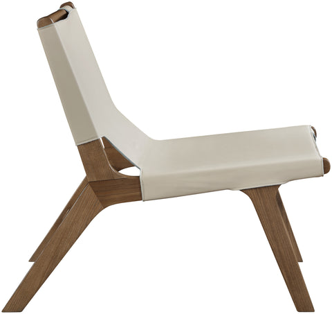 Rhea Beige Vegan Leather Upholstered Accent Chair, 1 Piece (Style 2)