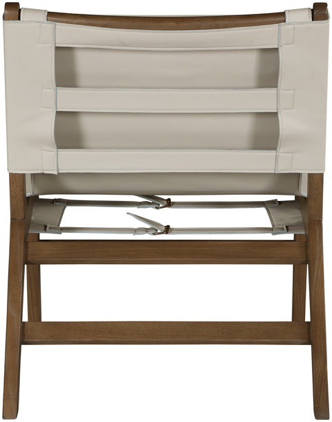 Rhea Beige Vegan Leather Upholstered Accent Chair, 1 Piece (Style 2)
