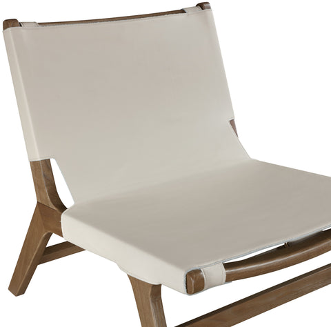Rhea Beige Vegan Leather Upholstered Accent Chair, 1 Piece (Style 2)