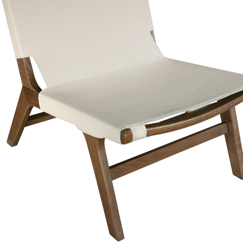 Rhea Beige Vegan Leather Upholstered Accent Chair, 1 Piece (Style 2)