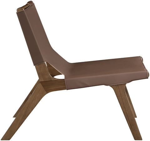 Rhea Brown Vegan Leather Upholstered Accent Chair, 1 Piece (Style 2)