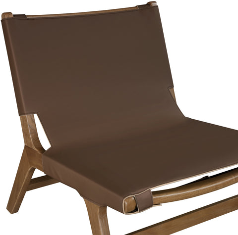 Rhea Brown Vegan Leather Upholstered Accent Chair, 1 Piece (Style 2)