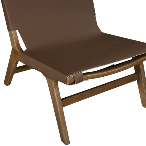 Rhea Brown Vegan Leather Upholstered Accent Chair, 1 Piece (Style 2)