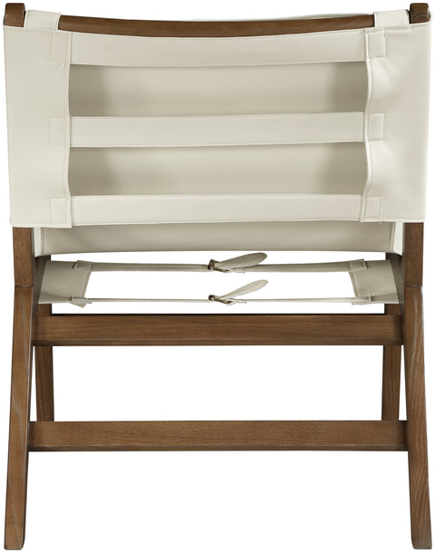 Rhea Cream Vegan Leather Upholstered Accent Chair, 1 Piece (Style 3)