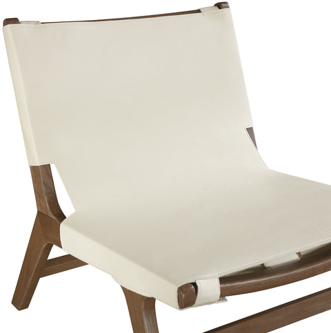 Rhea Cream Vegan Leather Upholstered Accent Chair, 1 Piece (Style 3)