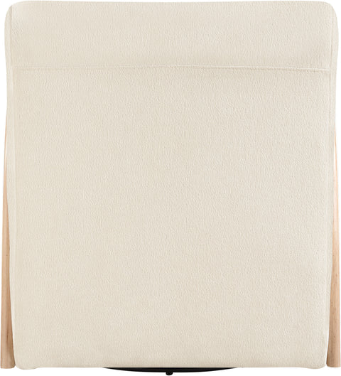 Nova Cream Chenille Fabric Upholstered Swivel Accent Chair, 1 Piece